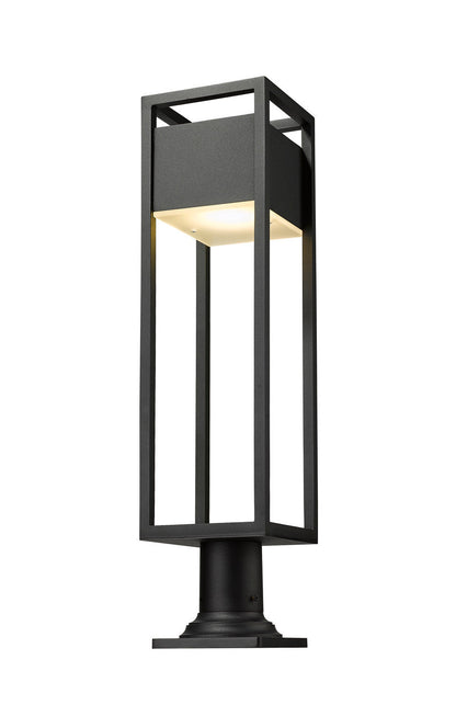 Z-Lite Barwick 1 Light Outdoor Pier Mounted Fixture in Black 585PHBR-533PM-BK-LED