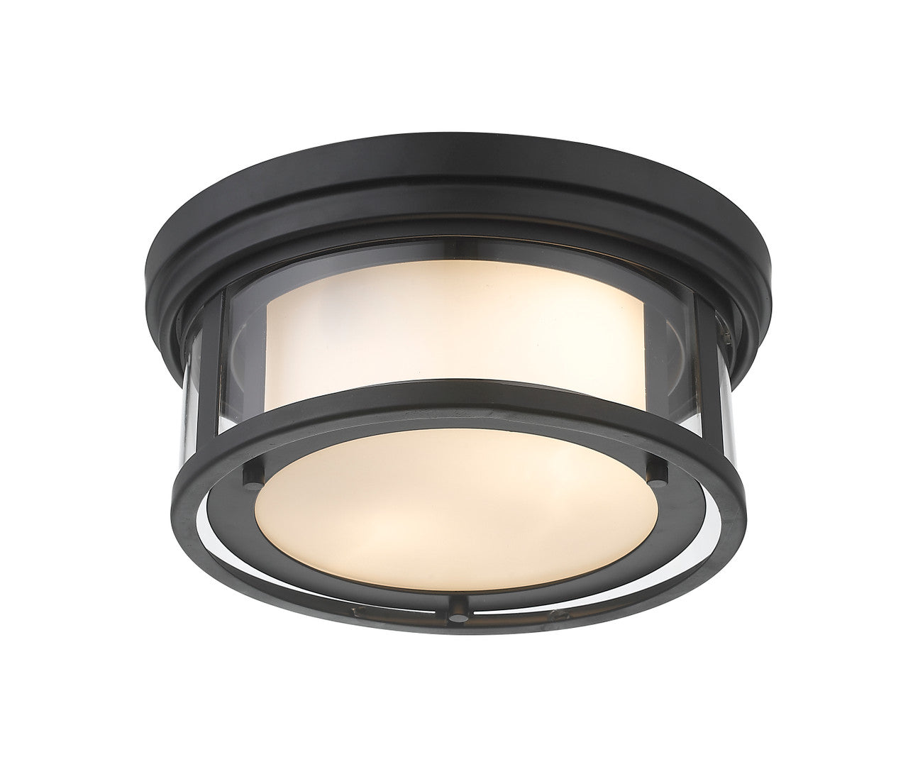 Z-Lite Willow 2 Light Flush Mount in Matte Black 426F12-MB