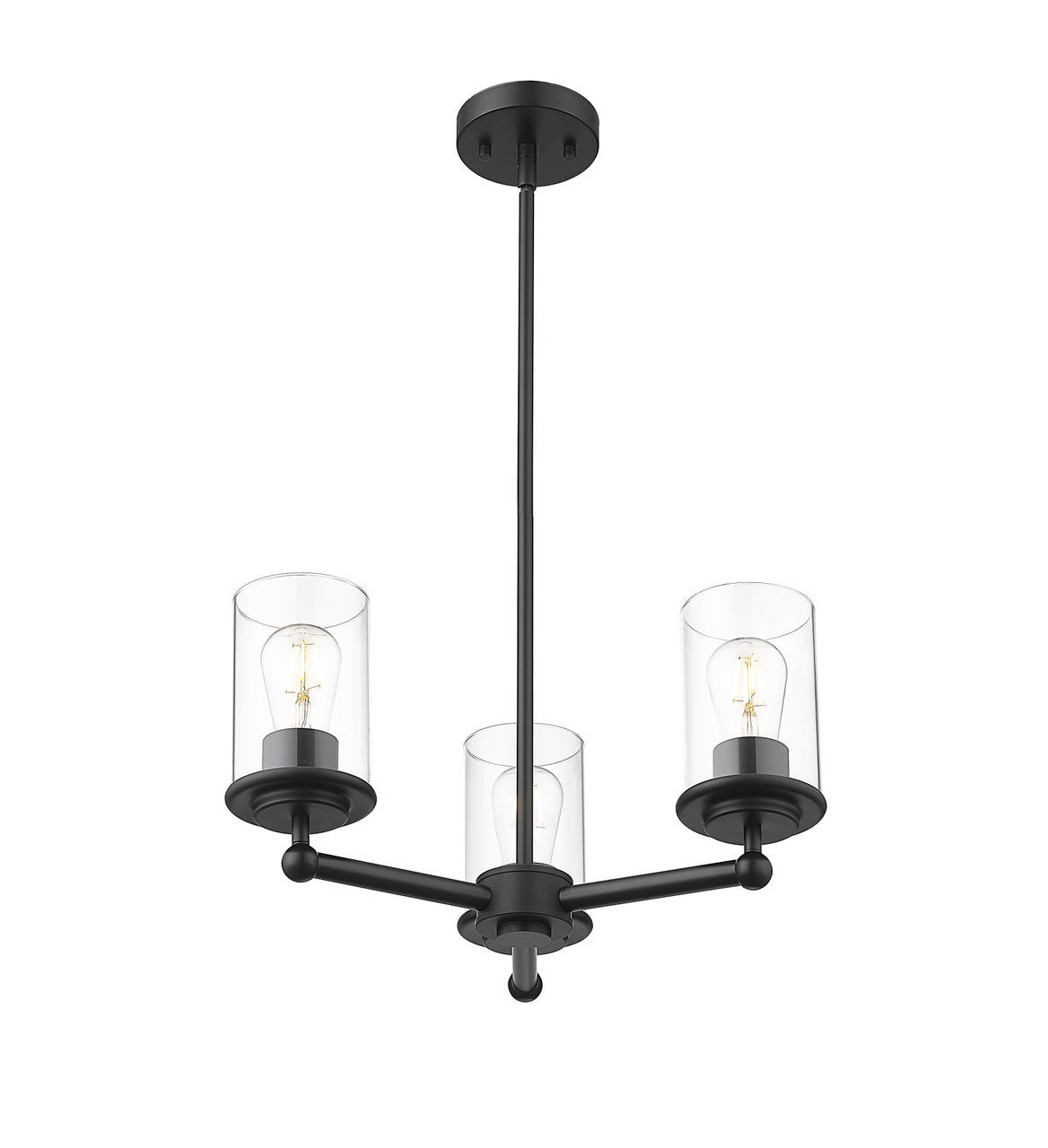 Z-Lite Thayer 3 Light Chandelier in Matte Black 742-3MB