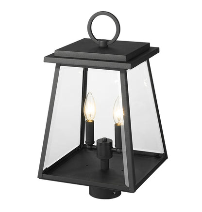 Z-Lite Broughton 2 Light Outdoor Post Mount Fixture in Black 521PHMR-BK