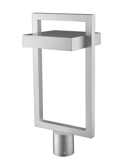 Z-Lite Luttrel 1 Light Outdoor Post Mount Fixture in Silver 566PHBR-SL-LED