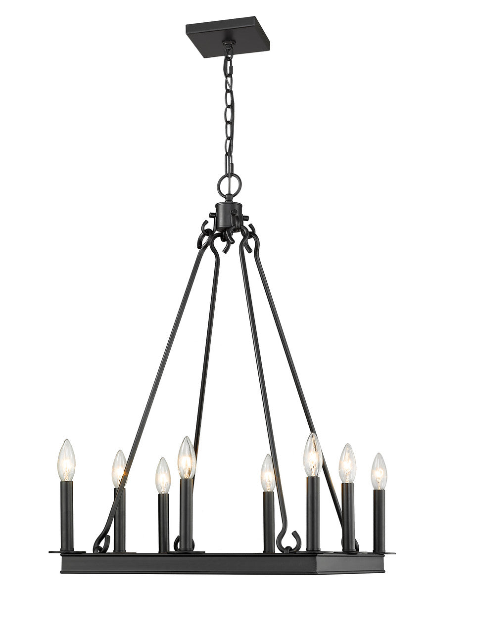 Z-Lite Barclay 8 Light Chandelier in Matte Black 482S-8-20MB