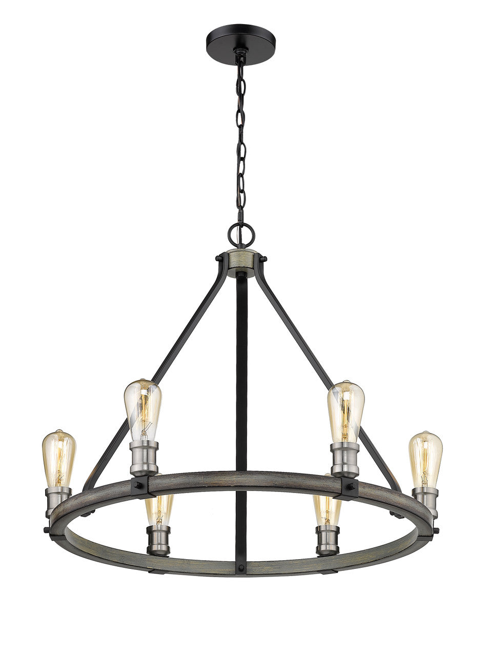 Z-Lite Kirkland 6 Light Chandelier in Ashen Barnboard 472-6ABB