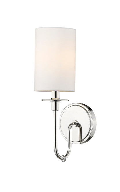 Z-Lite Ella 1 Light Wall Sconce in Polished Nickel 809-1S-PN