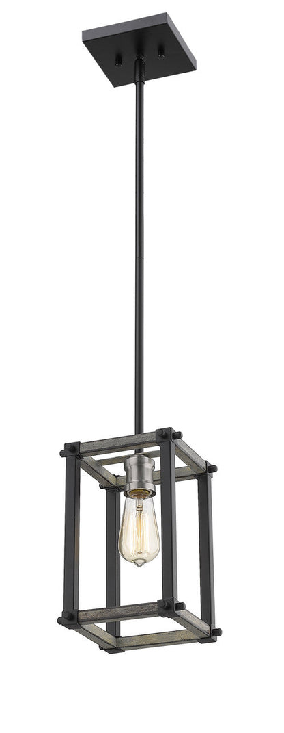 Z-Lite Kirkland 1 Light Pendant in Ashen Barnboard 472MPS-ABB