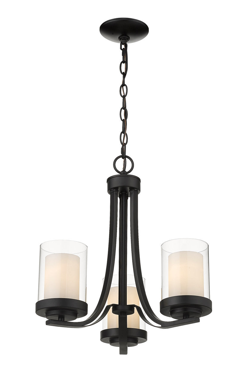 Z-Lite Willow 3 Light Chandelier in Matte Black 426-3C-MB