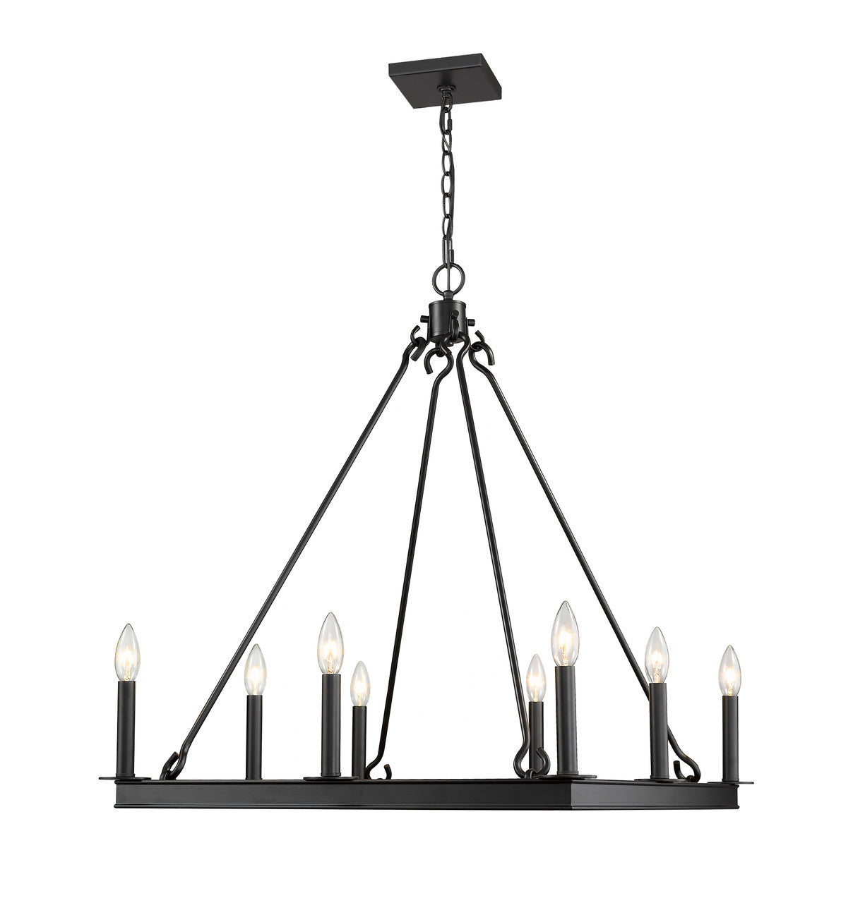 Z-Lite Barclay 8 Light Chandelier in Matte Black 482S-8-26MB