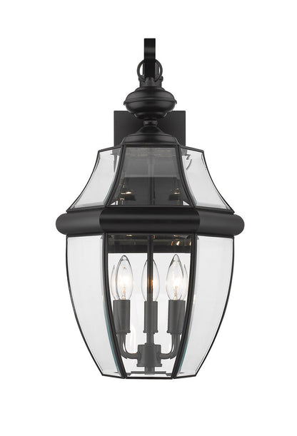 Z-Lite Westover 3 Light Outdoor Wall Light in Black 580B-BK