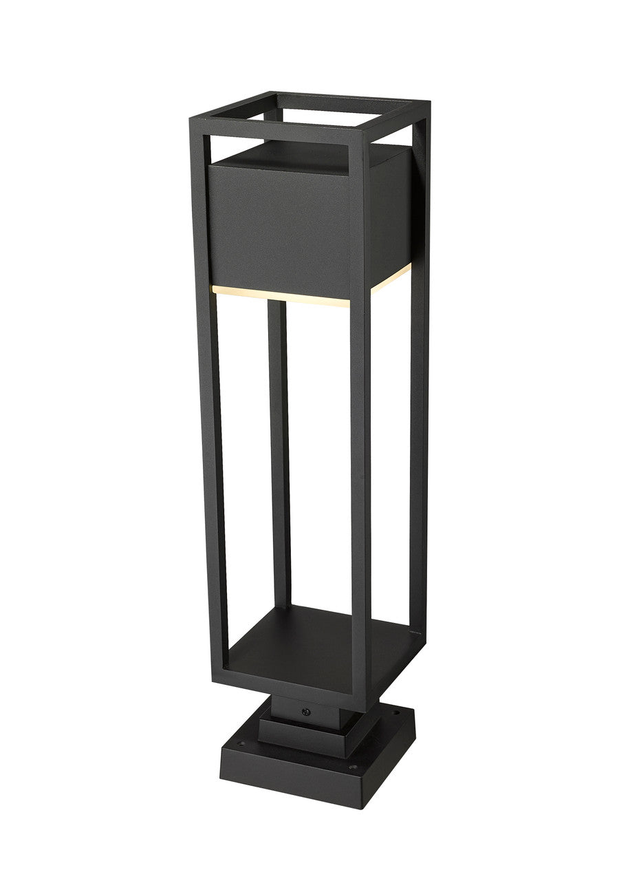 Z-Lite Barwick 1 Light Outdoor Pier Mounted Fixture in Black 585PHBS-SQPM-BK-LED