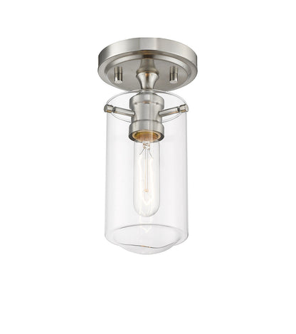 Z-Lite Delaney 1 Light Flush Mount in Brushed Nickel 471F1-BN