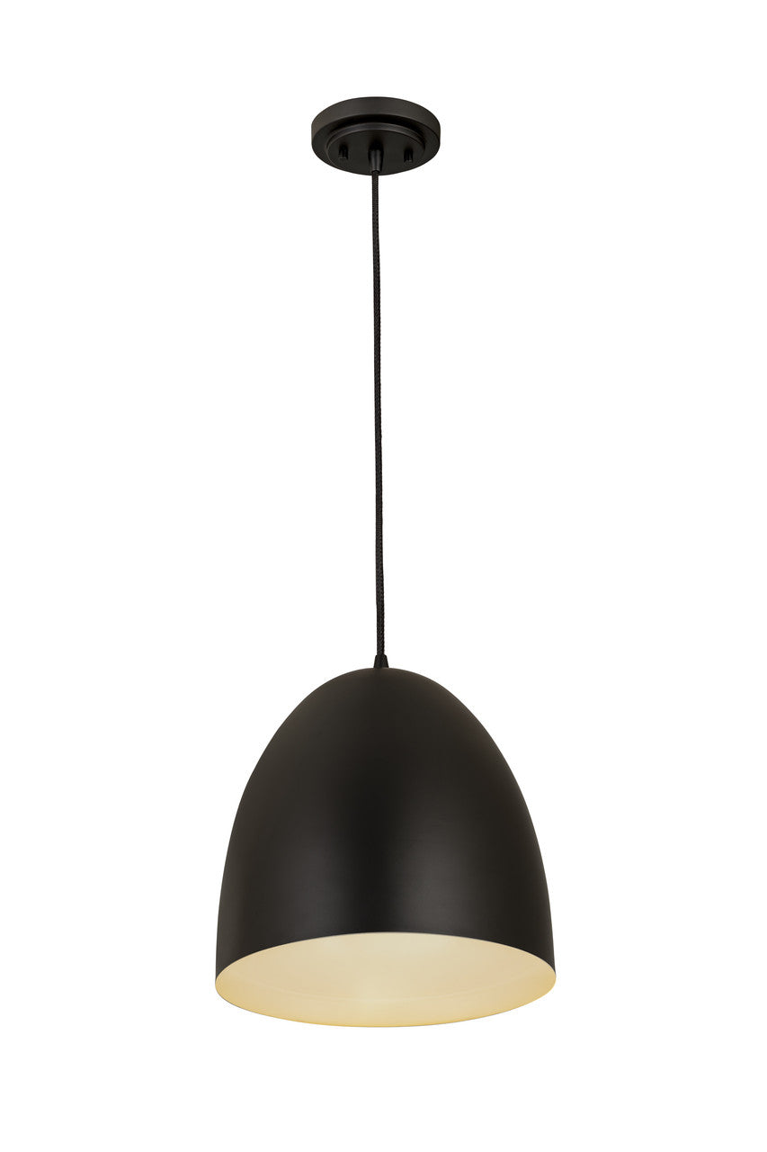 Z-Lite Z-Studio 1 Light Pendant in Satin Black 6012P12-SBK