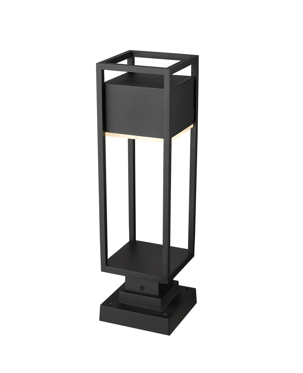 Z-Lite Barwick 1 Light Outdoor Pier Mounted Fixture in Black 585PHMS-SQPM-BK-LED