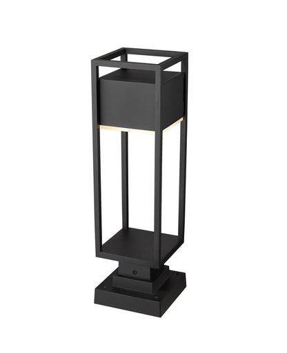 Z-Lite Barwick 1 Light Outdoor Pier Mounted Fixture in Black 585PHMS-SQPM-BK-LED