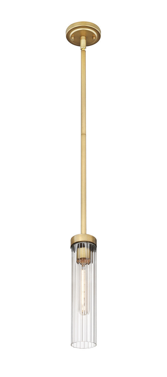 Z-Lite Beau 1 Light Pendant in Rubbed Brass 740P-ROD-RB