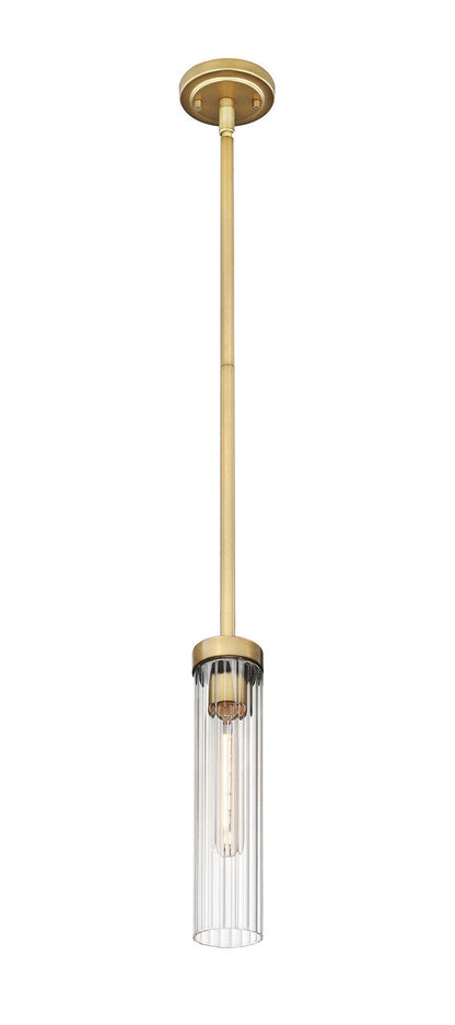 Z-Lite Beau 1 Light Pendant in Rubbed Brass 740P-ROD-RB