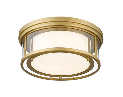 Z-Lite Willow 3 Light Flush Mount in Olde Brass 426F16-OBR