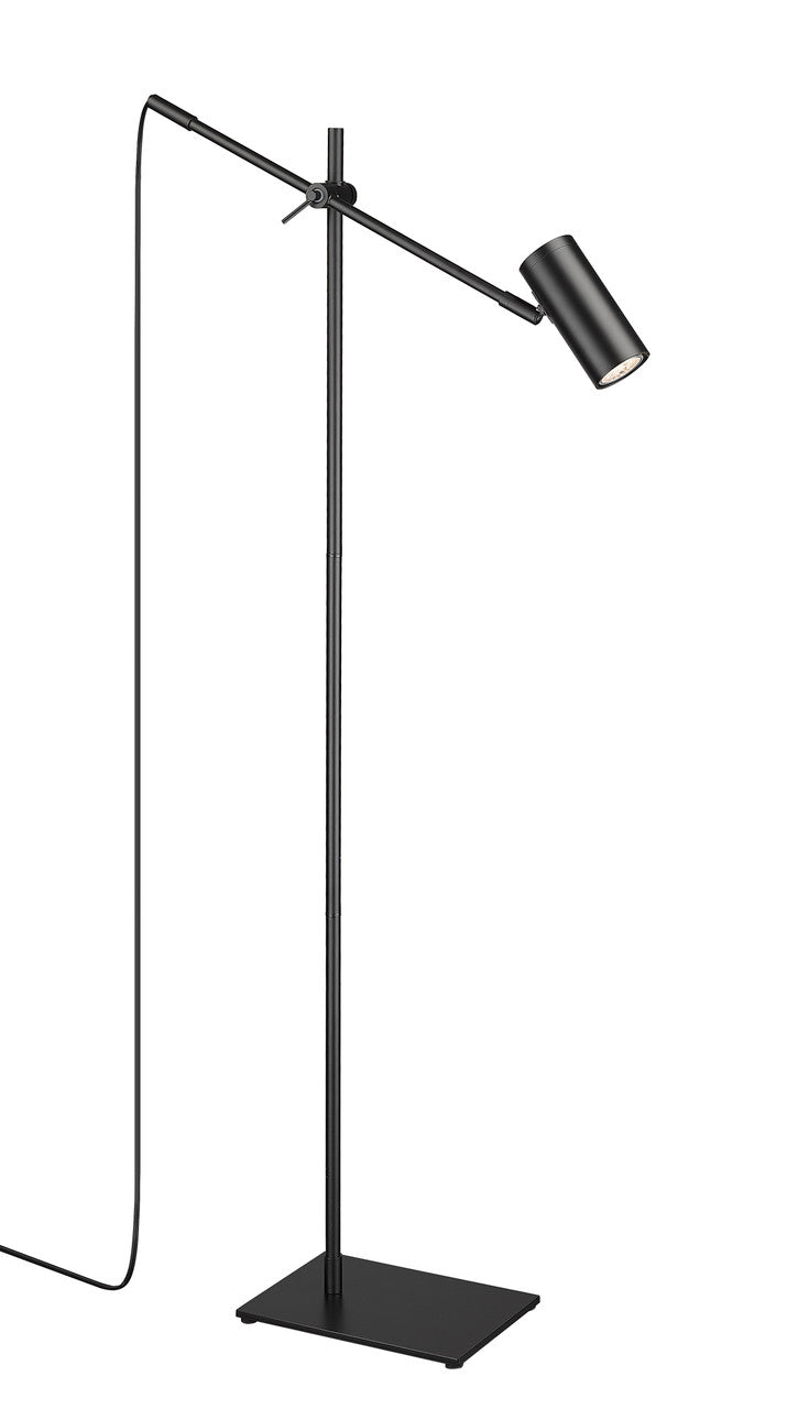 Z-Lite Calumet 1 Light Floor Lamp in Matte Black 814FL-MB