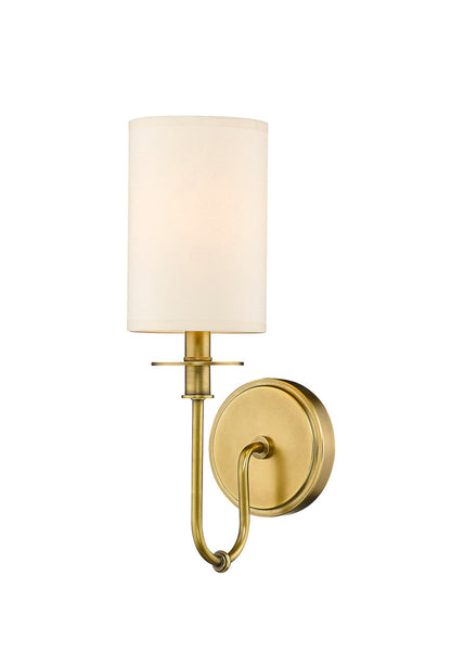 Z-Lite Ella 1 Light Wall Sconce in Rubbed Brass 809-1S-RB