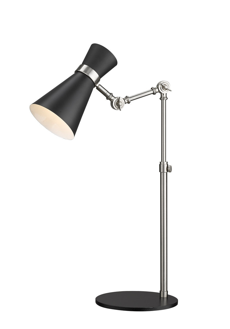 Z-Lite Soriano 1 Light Table Lamp in Matte Black + Brushed Nickel 728TL-MB-BN