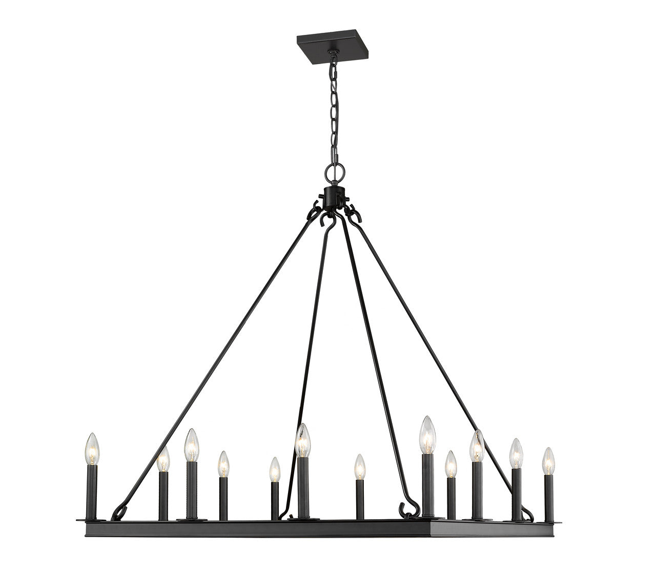 Z-Lite Barclay 12 Light Chandelier in Matte Black 482S-12MB