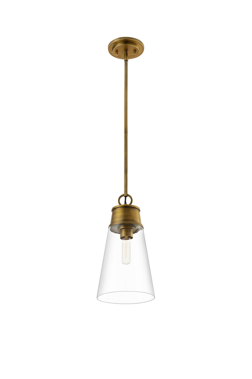 Z-Lite Wentworth 1 Light Pendant in Rubbed Brass 2300P8-RB