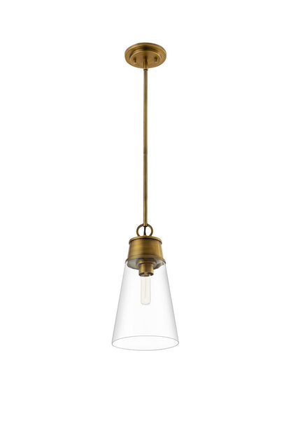 Z-Lite Wentworth 1 Light Pendant in Rubbed Brass 2300P8-RB