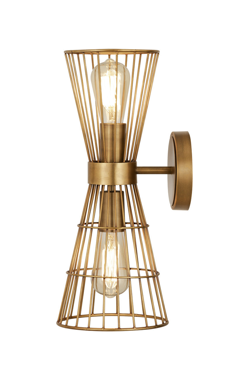 Z-Lite Alito 2 Light Wall Sconce in Rubbed Brass 6015-2S-RB