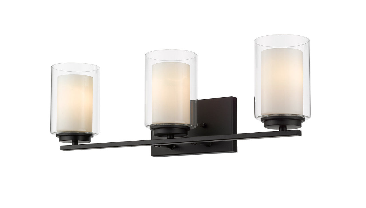 Z-Lite Willow 3 Light Vanity in Matte Black 426-3V-MB