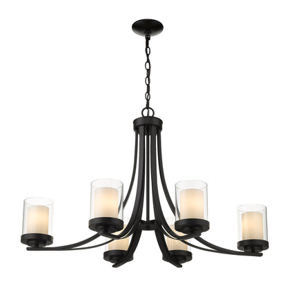 Z-Lite Willow 6 Light Chandelier in Matte Black 426-6-MB