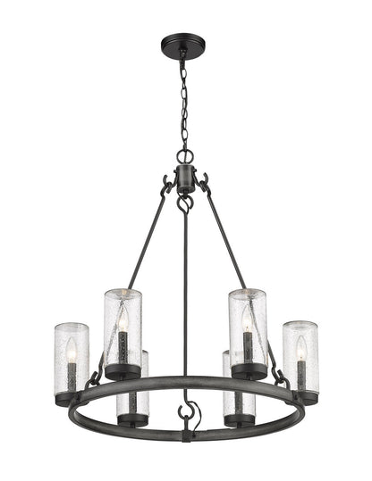 Z-Lite Marlow 6 Light Outdoor Chandelier in Ashen Barnboard 589-6ABB