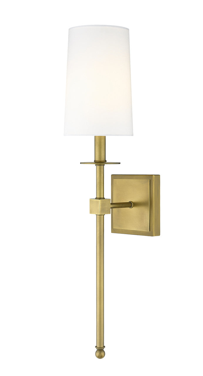 Z-Lite Camila 1 Light Wall Sconce in Rubbed Brass 811-1S-RB-WH