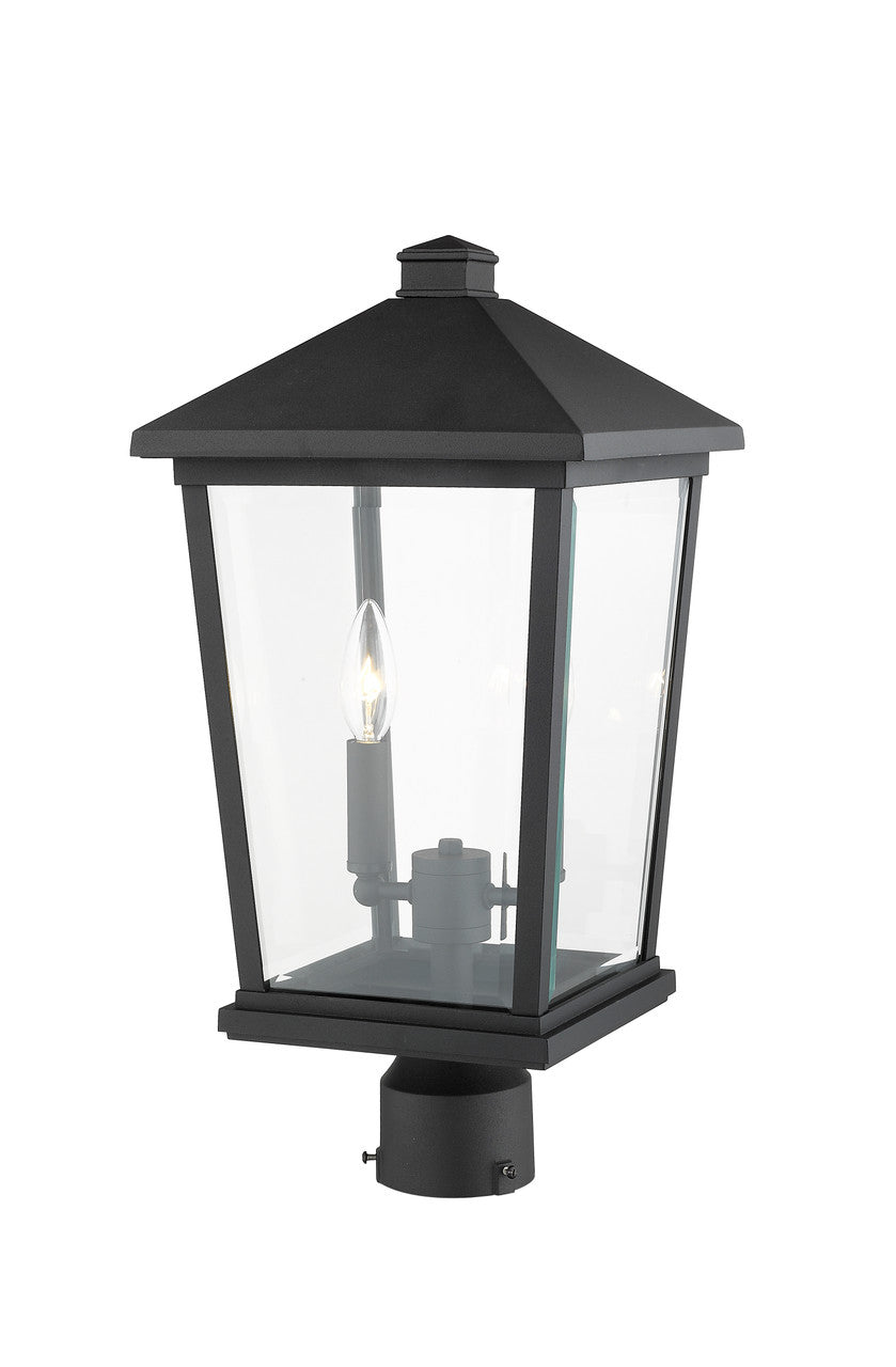 Z-Lite Beacon 2 Light Outdoor Post Mount Fixture in Black 568PHBR-BK