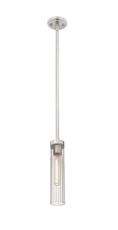 Z-Lite Beau 1 Light Pendant in Brushed Nickel 740P-ROD-BN