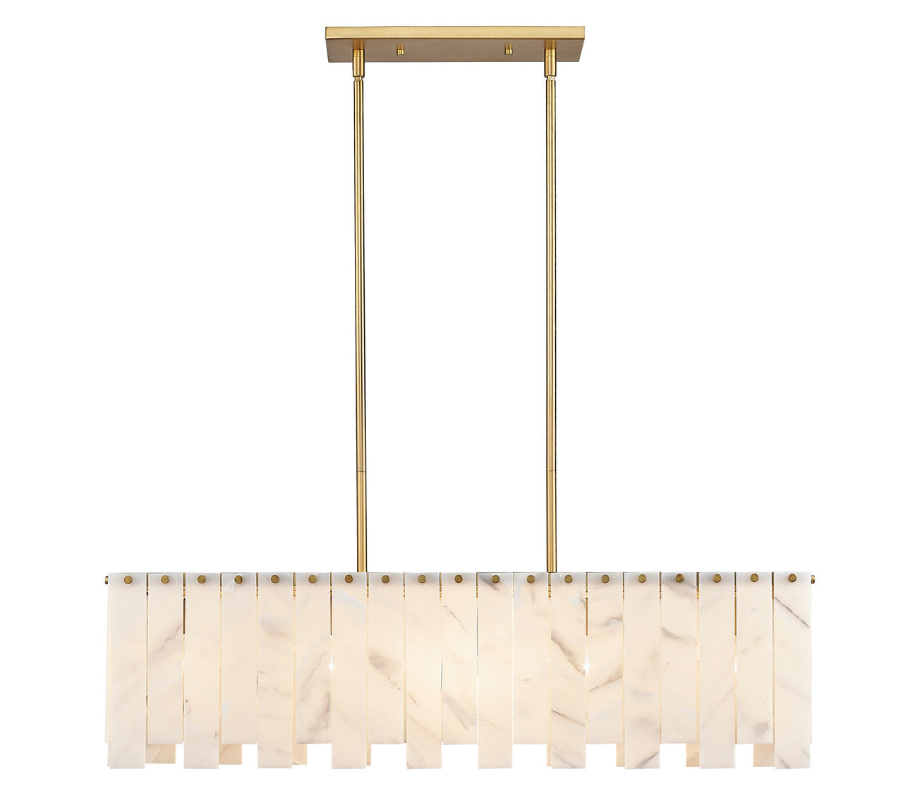 Z-Lite Viviana 5 Light Linear Chandelier in Rubbed Brass 345-40L-RB