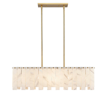 Z-Lite Viviana 5 Light Linear Chandelier in Rubbed Brass 345-40L-RB