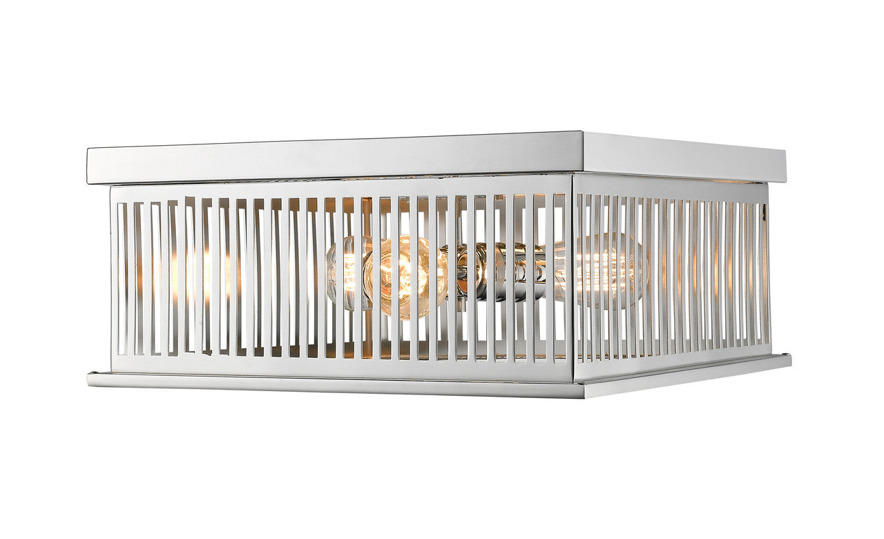 Z-Lite Camellia 3 Light Flush Mount in Polished Nickel 333F3PN