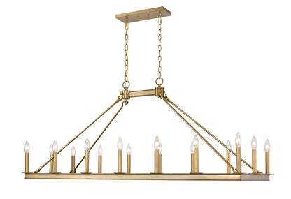 Z-Lite Barclay 16 Light Linear Chandelier in Olde Brass 482-16L-OBR