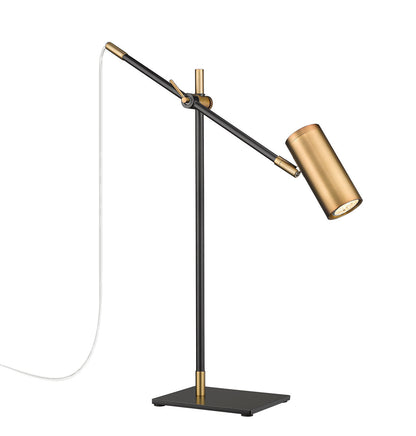 Z-Lite Calumet 1 Light Table Lamp in Matte Black + Olde Brass 814TL-MB-OBR