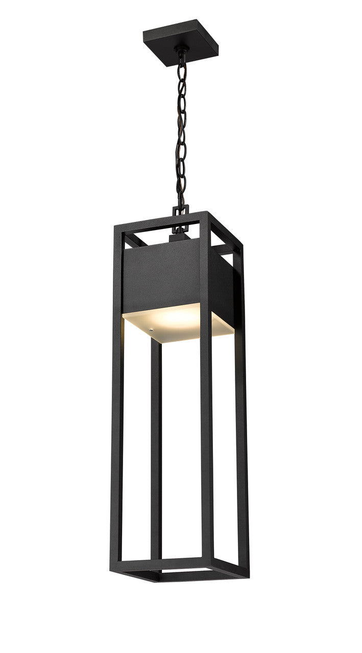 Z-Lite Barwick 1 Light Outdoor Chain Mount Ceiling Fixture in Black 585CHB-BK-LED