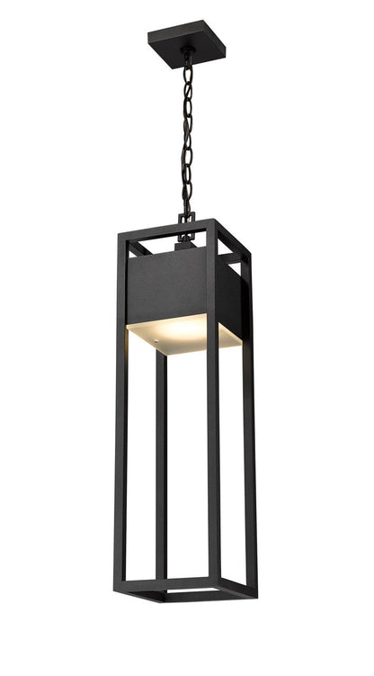 Z-Lite Barwick 1 Light Outdoor Chain Mount Ceiling Fixture in Black 585CHB-BK-LED