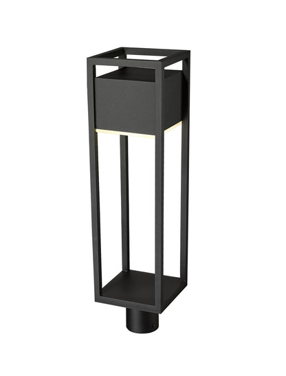 Z-Lite Barwick 1 Light Outdoor Post Mount Fixture in Black 585PHBR-BK-LED