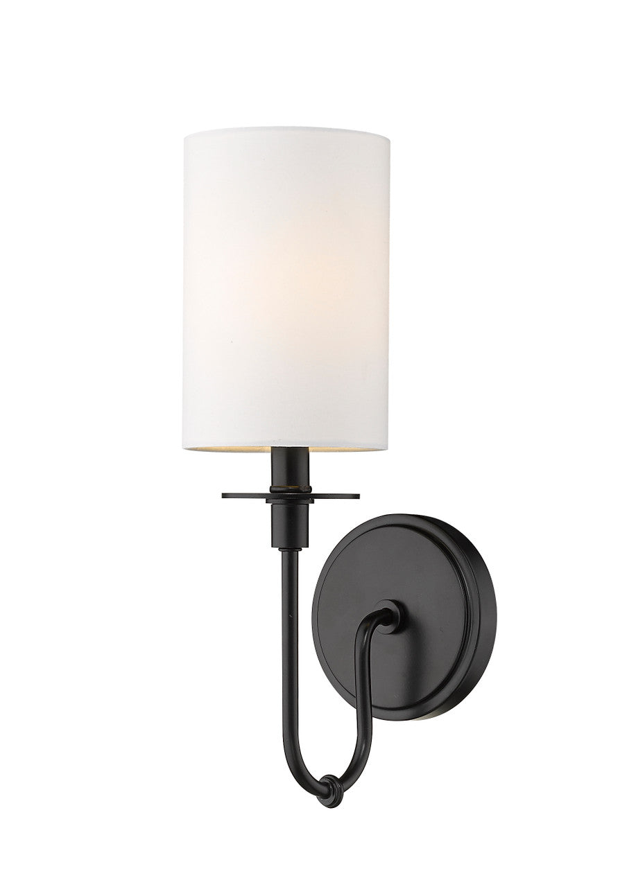 Z-Lite Ella 1 Light Wall Sconce in Matte Black 809-1S-MB