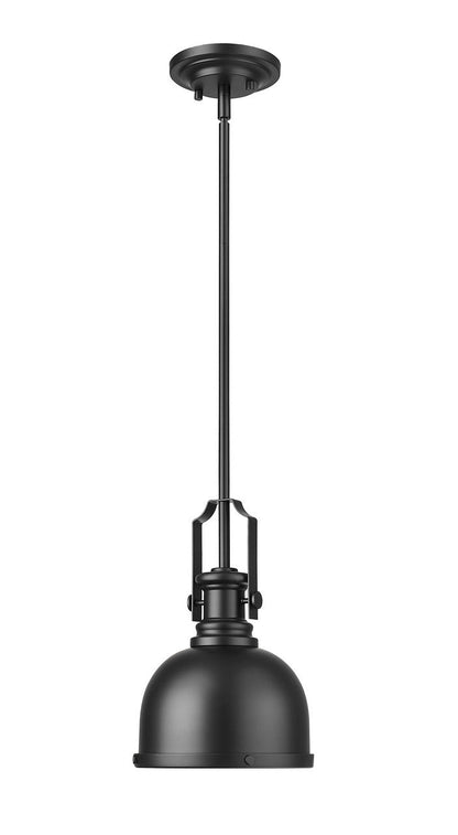 Z-Lite Melange 1 Light Pendant in Matte Black 725MP-MB