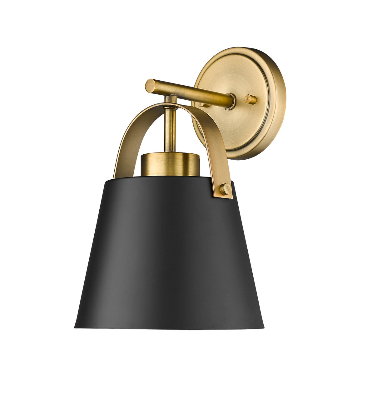 Z-Lite Z-Studio 1 Light Wall Sconce in Matte Black + Heritage Brass 726-1S-MB+HBR