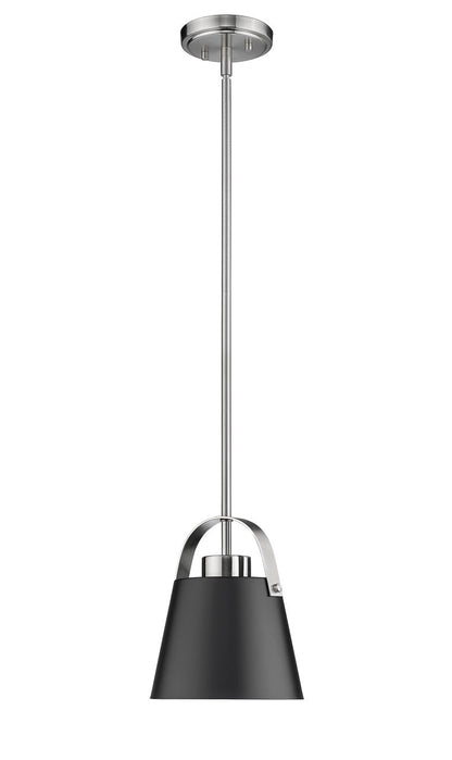 Z-Lite Z-Studio 1 Light Pendant in Matte Black + Brushed Nickel 726MP-MB+BN