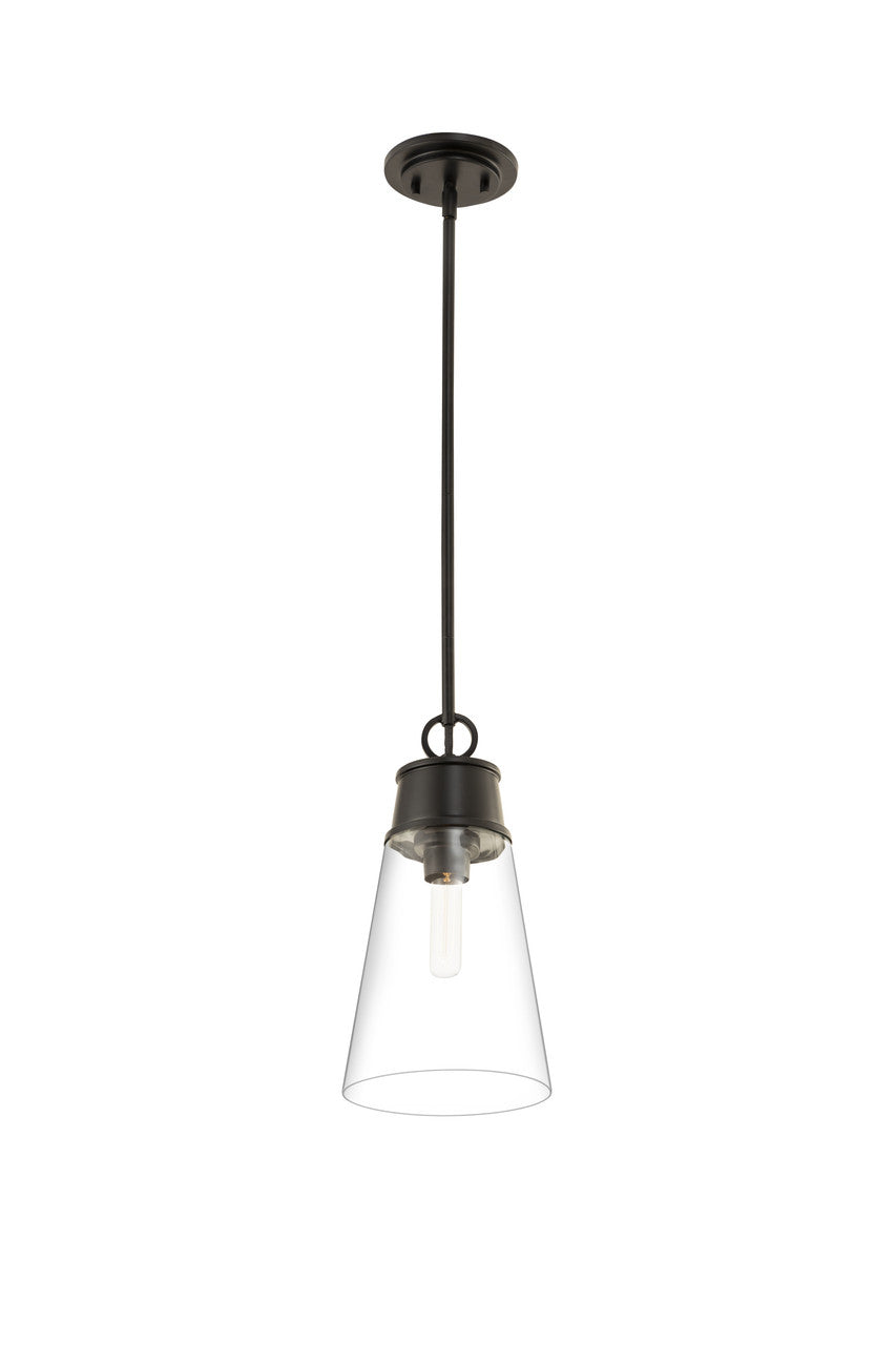 Z-Lite Wentworth 1 Light Pendant in Matte Black 2300P8-MB