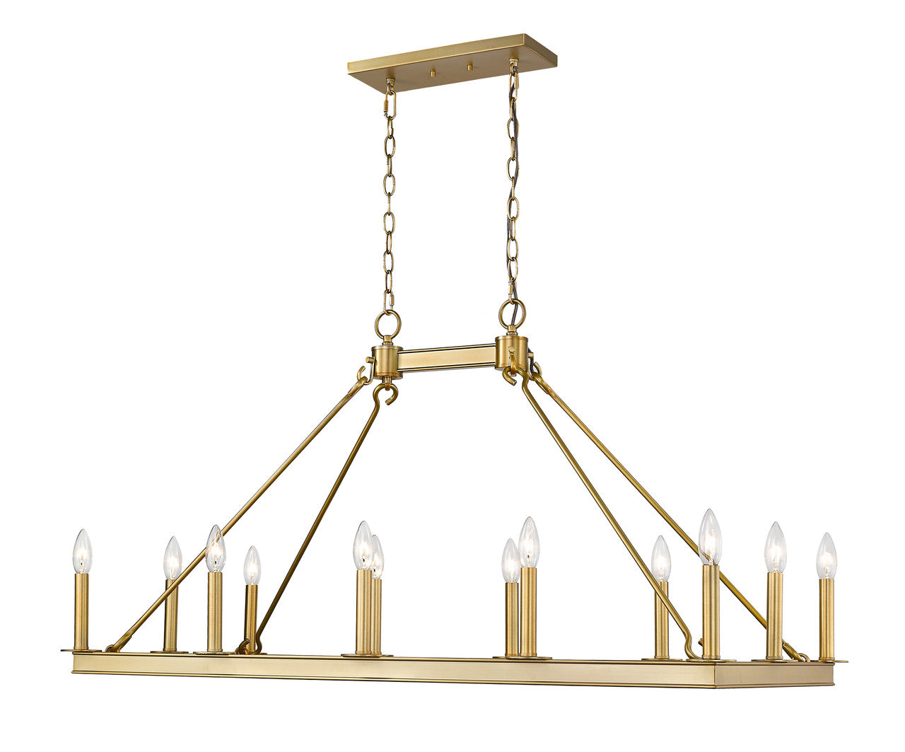 Z-Lite Barclay 12 Light Linear Chandelier in Olde Brass 482-12L-OBR