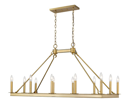 Z-Lite Barclay 12 Light Linear Chandelier in Olde Brass 482-12L-OBR