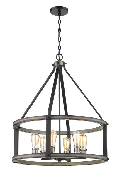 Z-Lite Kirkland 6 Light Chandelier in Ashen Barnboard 472-6D-ABB