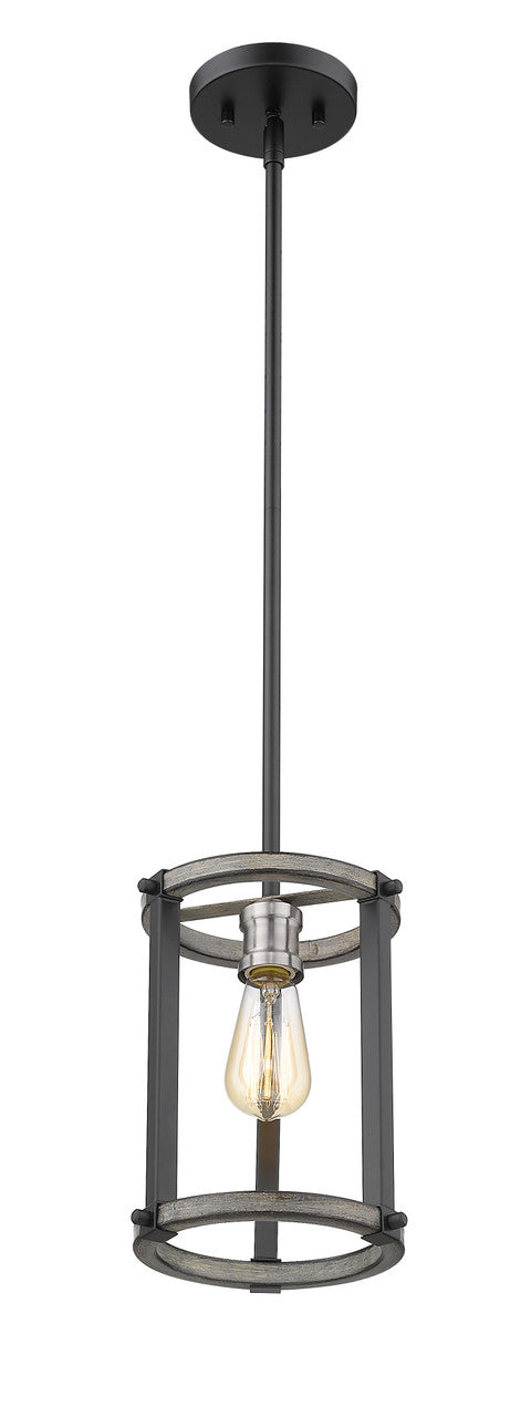 Z-Lite Kirkland 1 Light Pendant in Ashen Barnboard 472MPR-ABB